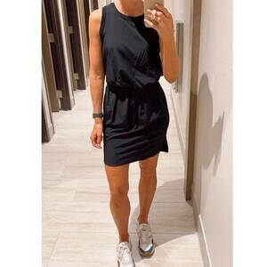 Athleta Rincon Dress Black Small Sleeveless Travel Athletic Casual